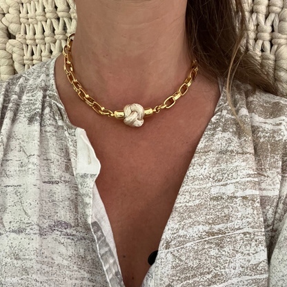 Switcheroo Divinity Knot Necklace, Metallic