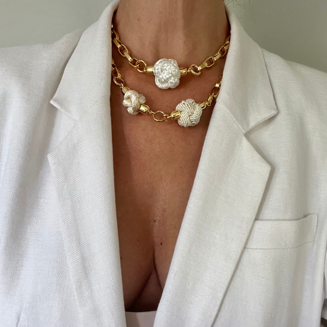 Switcheroo Divinity Knot Necklace, Metallic