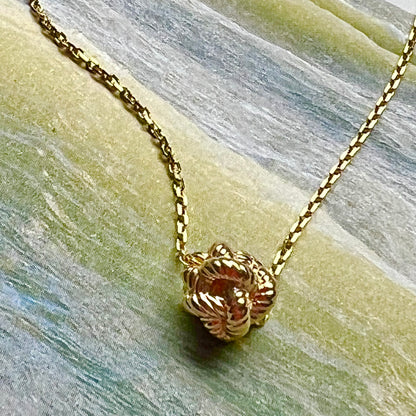 Dainty Divinity Knot Necklace: Pure 14K Gold